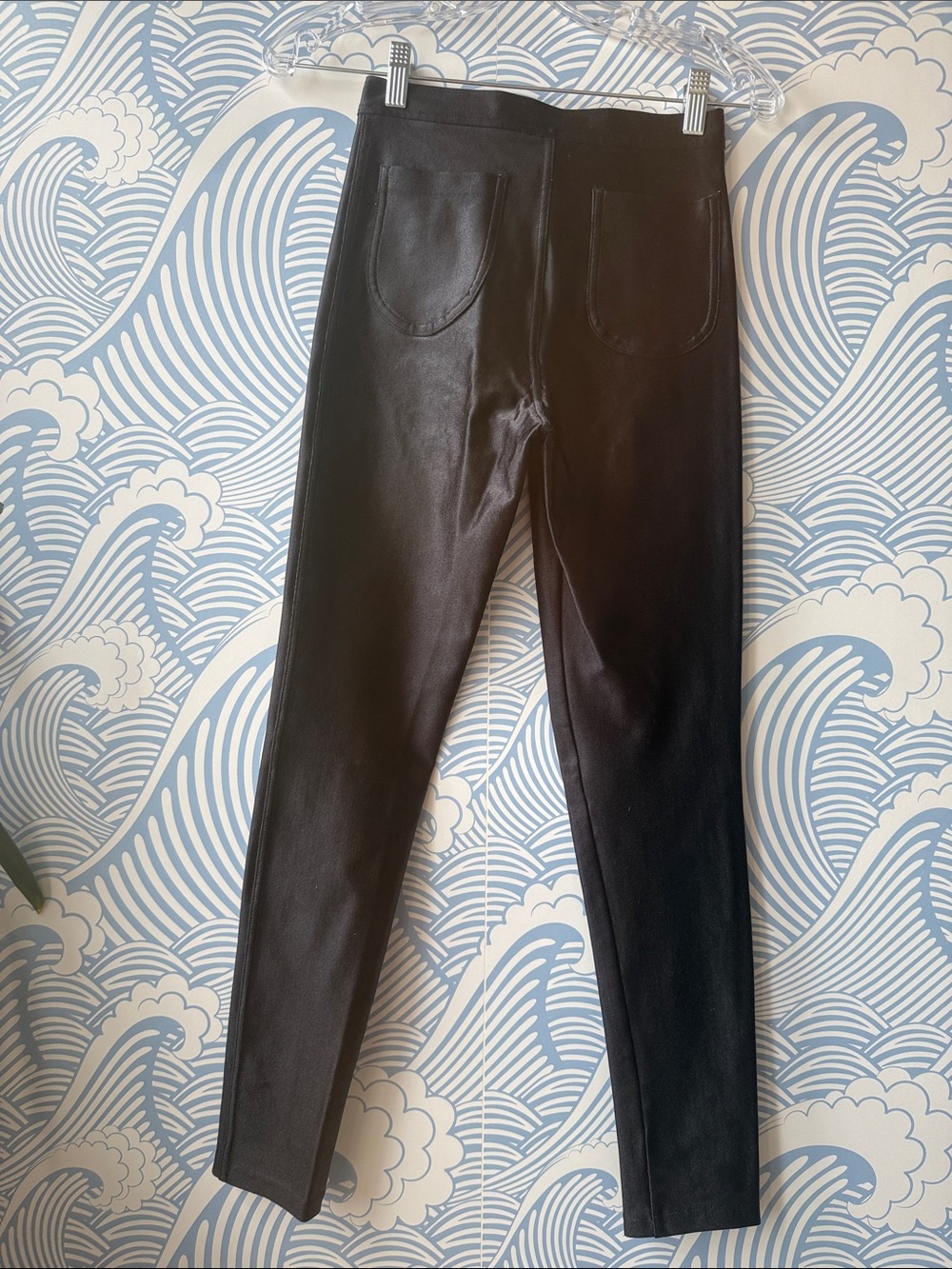 American apparel size small Black shiny Leggings - Picture 3 of 4